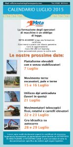 META Srl: corsi di formazione mmt e sollevamento, Luglio 2015